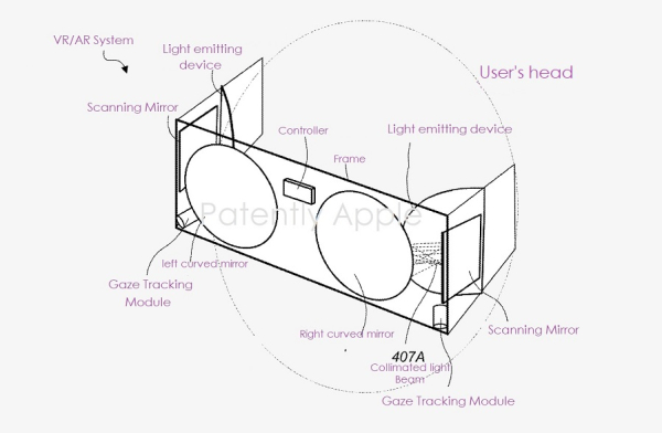 Apple has won a patent for an AR/VR headset that uses a dynamically focusing 3D display that projects images directly onto the retina.