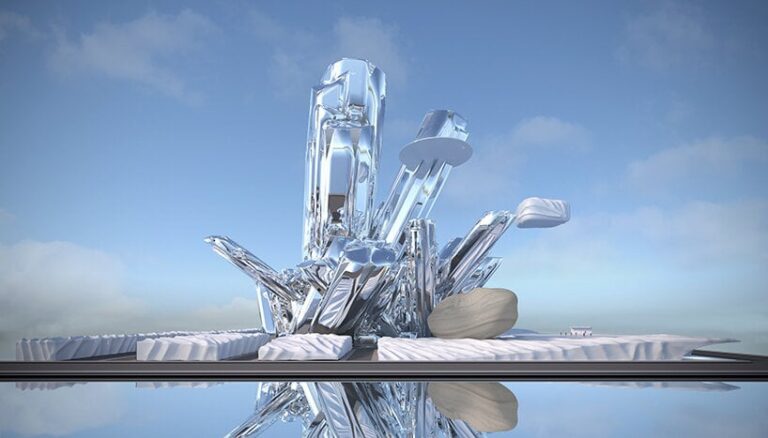 felipe escudero’s city of glass rises like a glacier in the metaverse