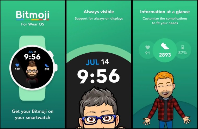 Google Wear OS now offers dynamic Bitmoji watch faces and ’tiles’