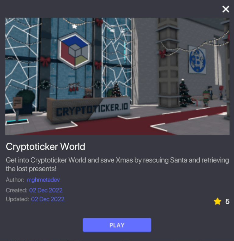 Visit the CryptoTicker offices in The Sandbox Metaverse!  That’s how…