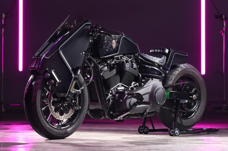 This custom Street Bob made from forged carbon fiber came straight out of a Metaverse world