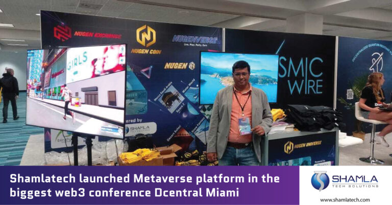 Shamla Tech launched the Metaverse Platform for NUGEN at DCentral Miami 2022.