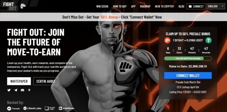 STEPN Fight Out Competitor Raises $3 Million for Move to Earn Web3 Gym Project